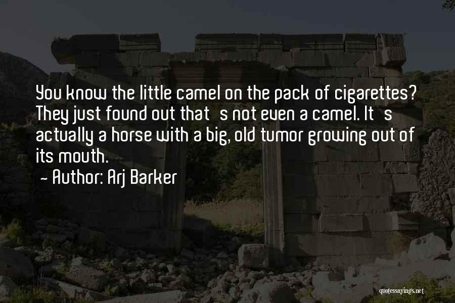 Arj Barker Quotes: You Know The Little Camel On The Pack Of Cigarettes? They Just Found Out That's Not Even A Camel. It's