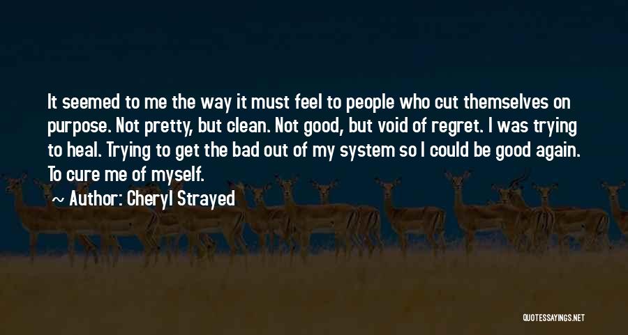 Cheryl Strayed Quotes: It Seemed To Me The Way It Must Feel To People Who Cut Themselves On Purpose. Not Pretty, But Clean.