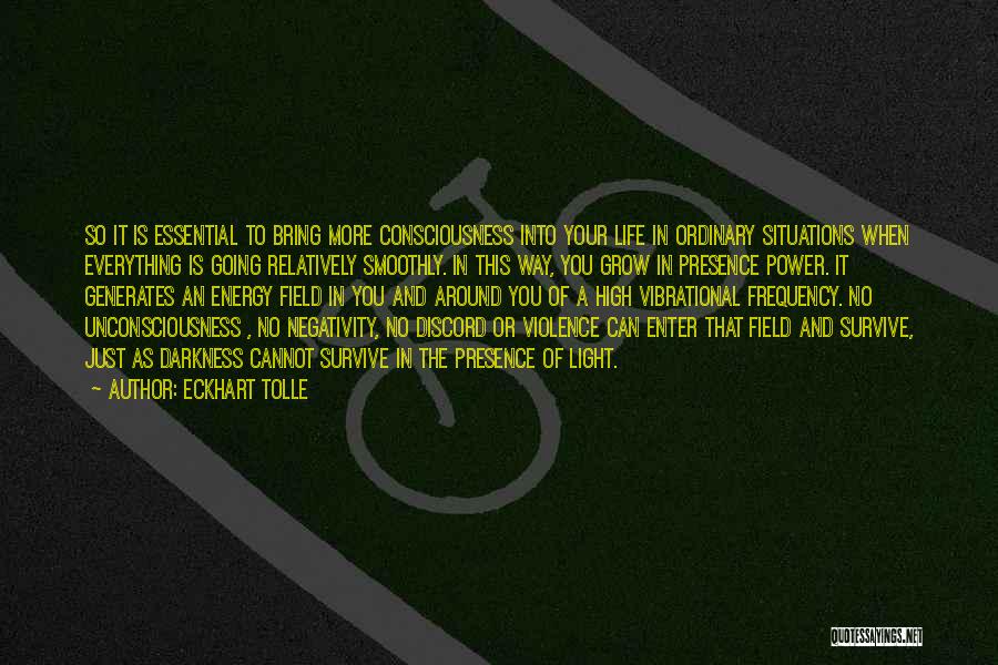 Eckhart Tolle Quotes: So It Is Essential To Bring More Consciousness Into Your Life In Ordinary Situations When Everything Is Going Relatively Smoothly.