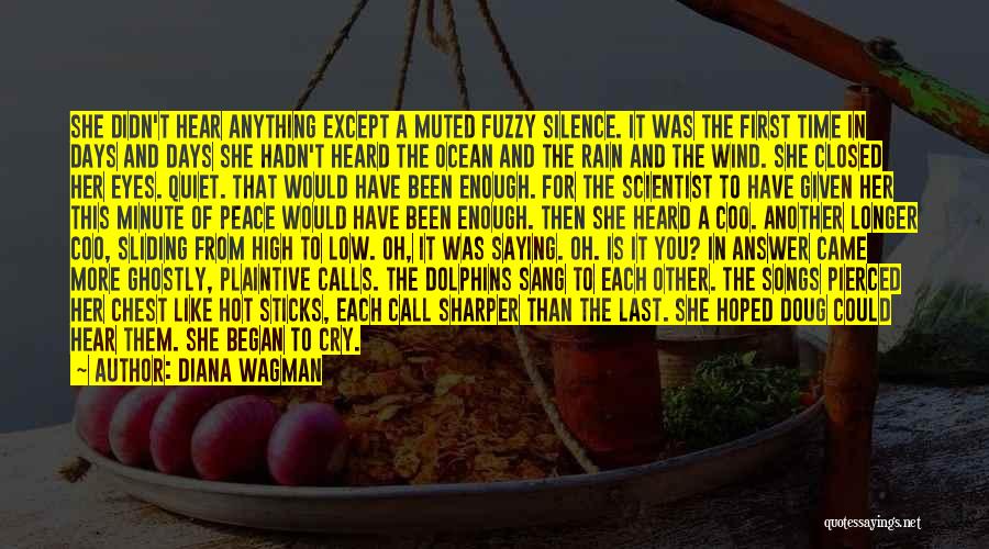 Diana Wagman Quotes: She Didn't Hear Anything Except A Muted Fuzzy Silence. It Was The First Time In Days And Days She Hadn't