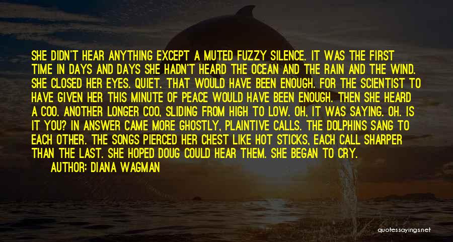 Diana Wagman Quotes: She Didn't Hear Anything Except A Muted Fuzzy Silence. It Was The First Time In Days And Days She Hadn't