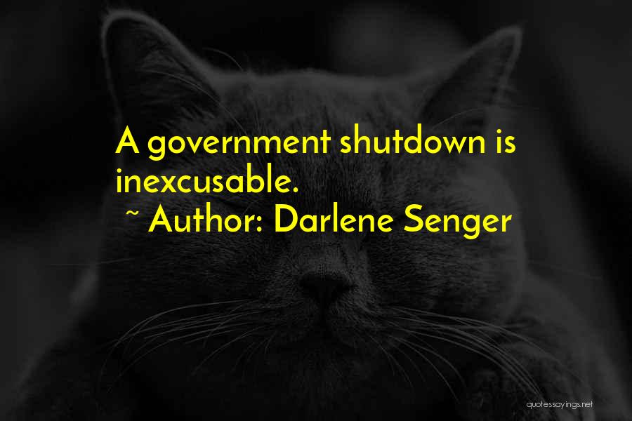 Darlene Senger Quotes: A Government Shutdown Is Inexcusable.