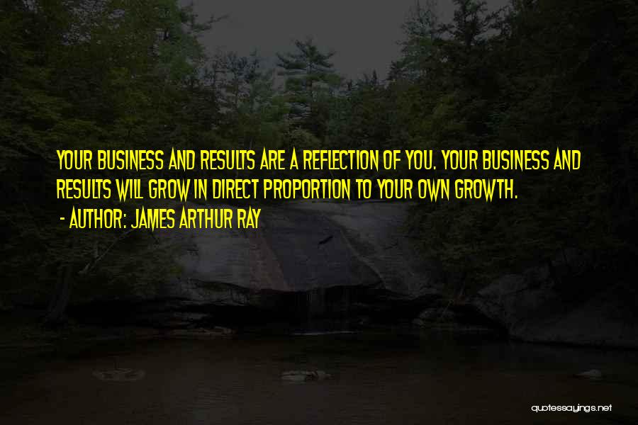 James Arthur Ray Quotes: Your Business And Results Are A Reflection Of You. Your Business And Results Will Grow In Direct Proportion To Your