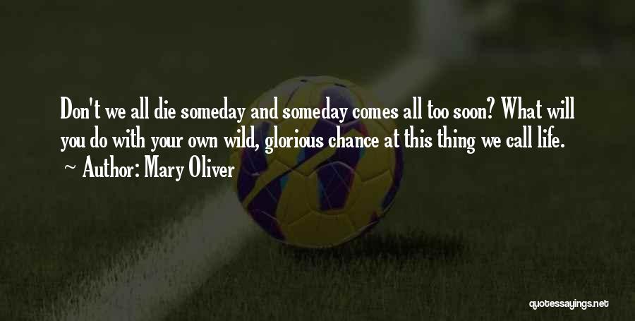 Mary Oliver Quotes: Don't We All Die Someday And Someday Comes All Too Soon? What Will You Do With Your Own Wild, Glorious