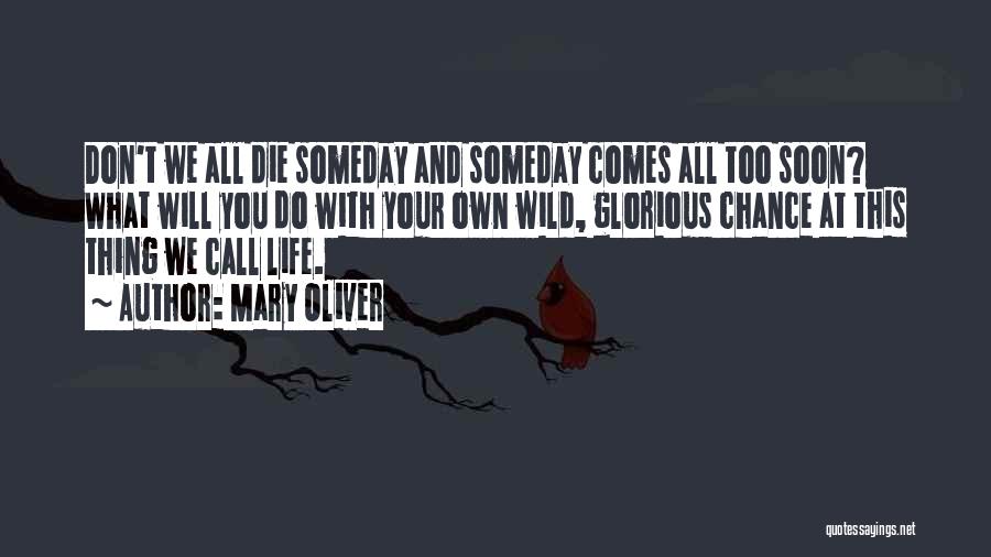 Mary Oliver Quotes: Don't We All Die Someday And Someday Comes All Too Soon? What Will You Do With Your Own Wild, Glorious