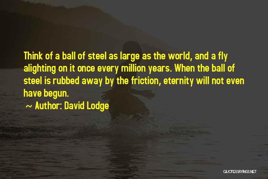 David Lodge Quotes: Think Of A Ball Of Steel As Large As The World, And A Fly Alighting On It Once Every Million