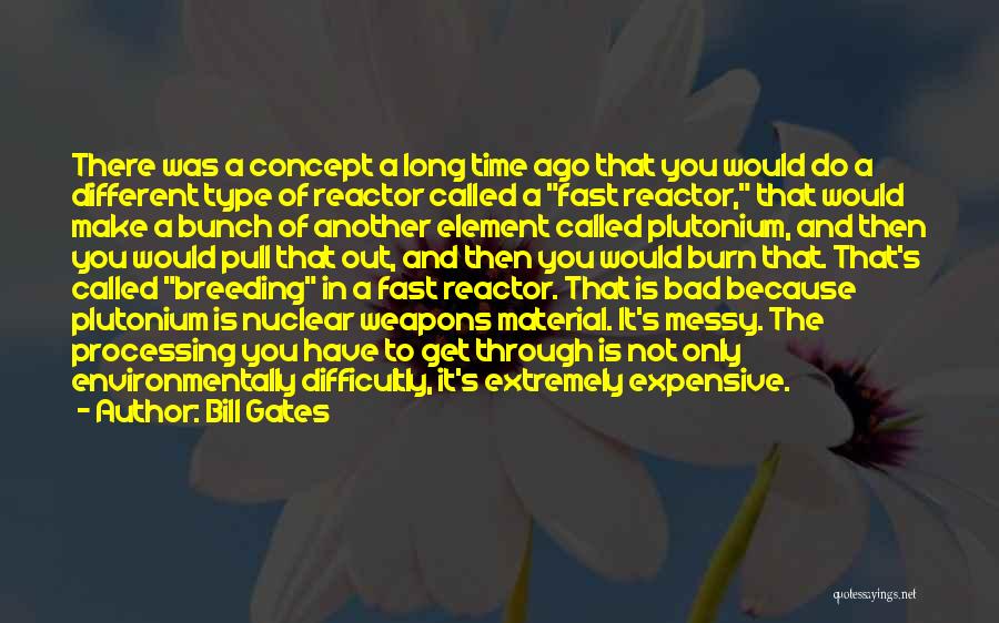 Bill Gates Quotes: There Was A Concept A Long Time Ago That You Would Do A Different Type Of Reactor Called A Fast