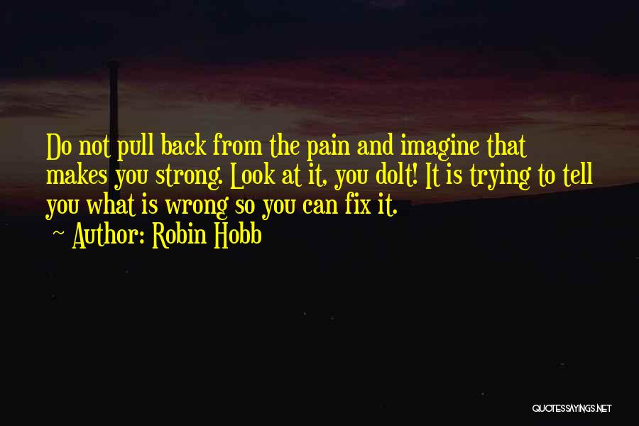Robin Hobb Quotes: Do Not Pull Back From The Pain And Imagine That Makes You Strong. Look At It, You Dolt! It Is