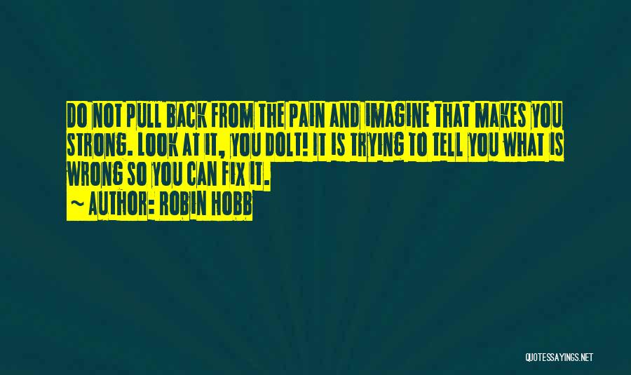 Robin Hobb Quotes: Do Not Pull Back From The Pain And Imagine That Makes You Strong. Look At It, You Dolt! It Is