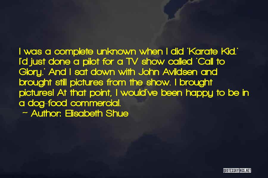 Elisabeth Shue Quotes: I Was A Complete Unknown When I Did 'karate Kid.' I'd Just Done A Pilot For A Tv Show Called