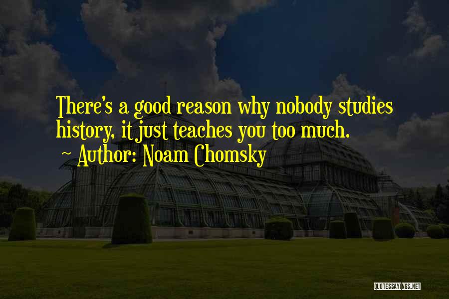 Noam Chomsky Quotes: There's A Good Reason Why Nobody Studies History, It Just Teaches You Too Much.