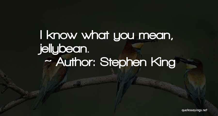 Stephen King Quotes: I Know What You Mean, Jellybean.