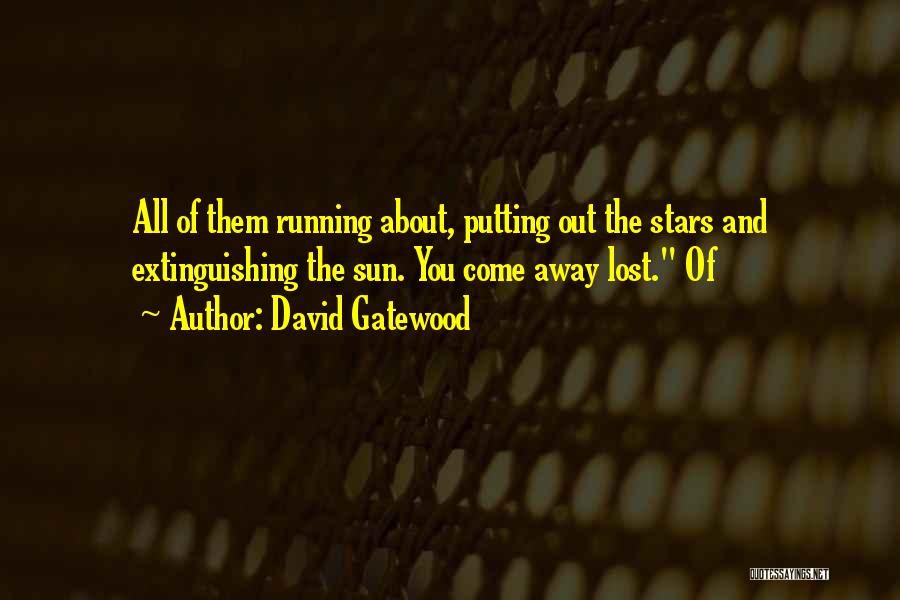 David Gatewood Quotes: All Of Them Running About, Putting Out The Stars And Extinguishing The Sun. You Come Away Lost. Of