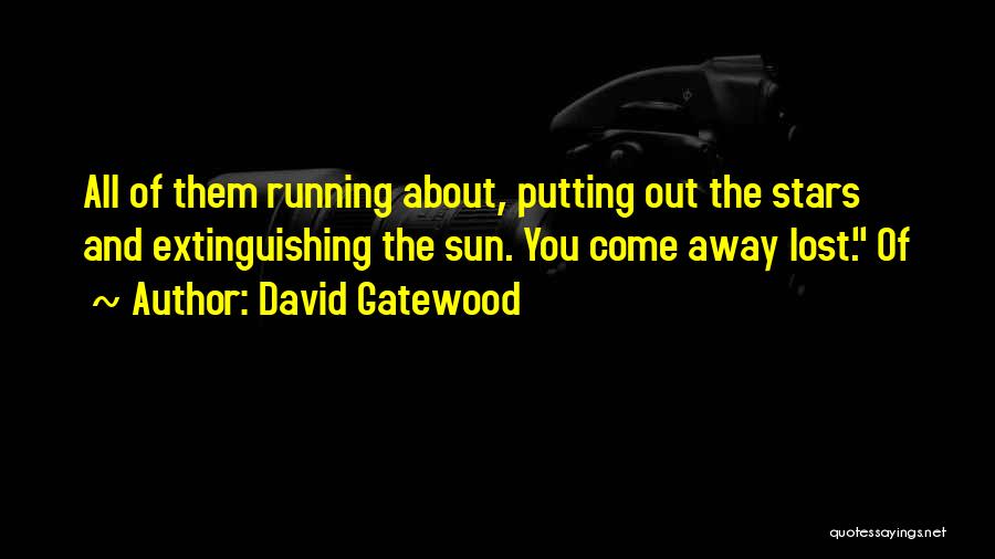 David Gatewood Quotes: All Of Them Running About, Putting Out The Stars And Extinguishing The Sun. You Come Away Lost. Of