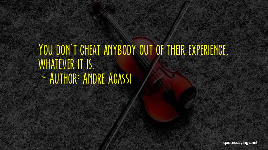 Andre Agassi Quotes: You Don't Cheat Anybody Out Of Their Experience, Whatever It Is.