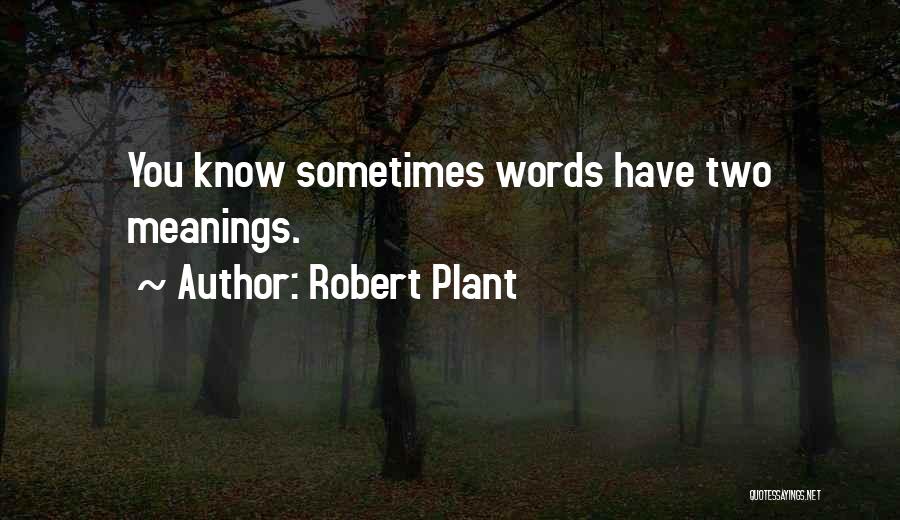 Robert Plant Quotes: You Know Sometimes Words Have Two Meanings.