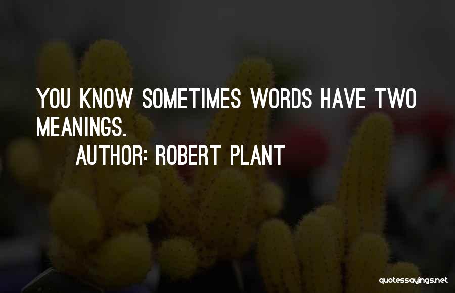 Robert Plant Quotes: You Know Sometimes Words Have Two Meanings.
