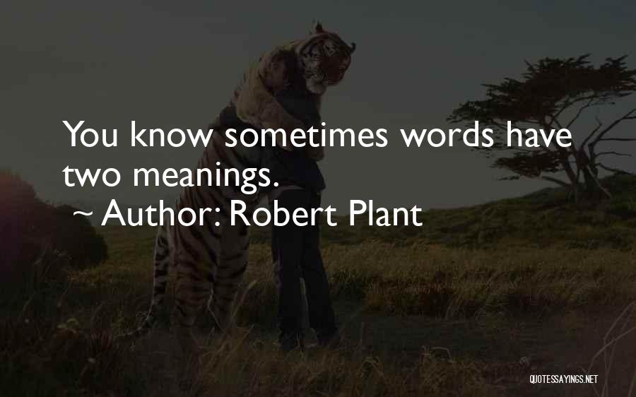 Robert Plant Quotes: You Know Sometimes Words Have Two Meanings.