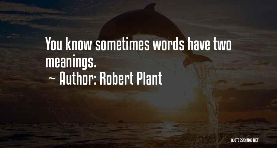 Robert Plant Quotes: You Know Sometimes Words Have Two Meanings.