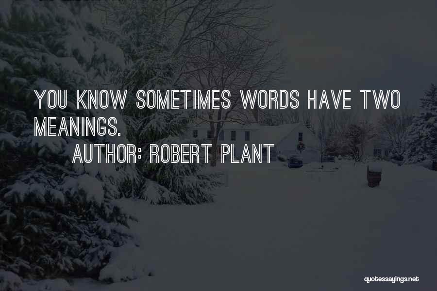 Robert Plant Quotes: You Know Sometimes Words Have Two Meanings.