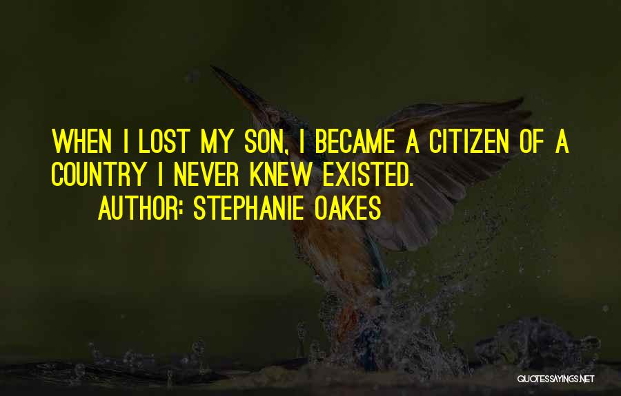 Stephanie Oakes Quotes: When I Lost My Son, I Became A Citizen Of A Country I Never Knew Existed.
