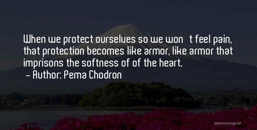 Pema Chodron Quotes: When We Protect Ourselves So We Won't Feel Pain, That Protection Becomes Like Armor, Like Armor That Imprisons The Softness
