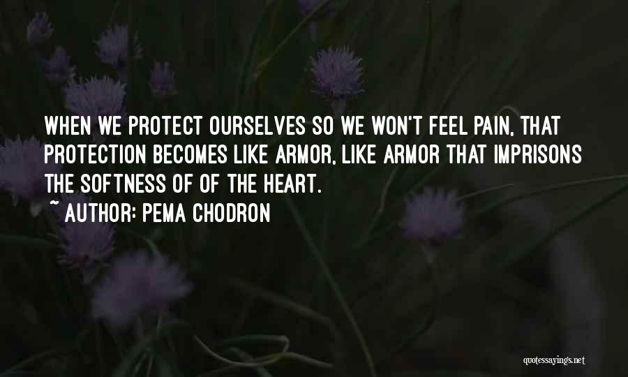 Pema Chodron Quotes: When We Protect Ourselves So We Won't Feel Pain, That Protection Becomes Like Armor, Like Armor That Imprisons The Softness
