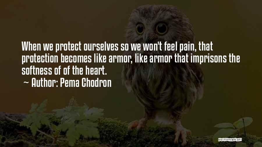 Pema Chodron Quotes: When We Protect Ourselves So We Won't Feel Pain, That Protection Becomes Like Armor, Like Armor That Imprisons The Softness