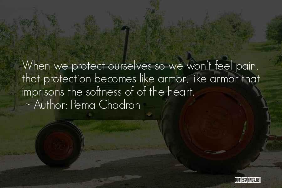 Pema Chodron Quotes: When We Protect Ourselves So We Won't Feel Pain, That Protection Becomes Like Armor, Like Armor That Imprisons The Softness