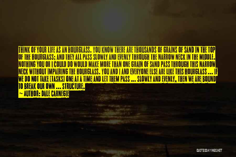 Dale Carnegie Quotes: Think Of Your Life As An Hourglass. You Know There Are Thousands Of Grains Of Sand In The Top Of