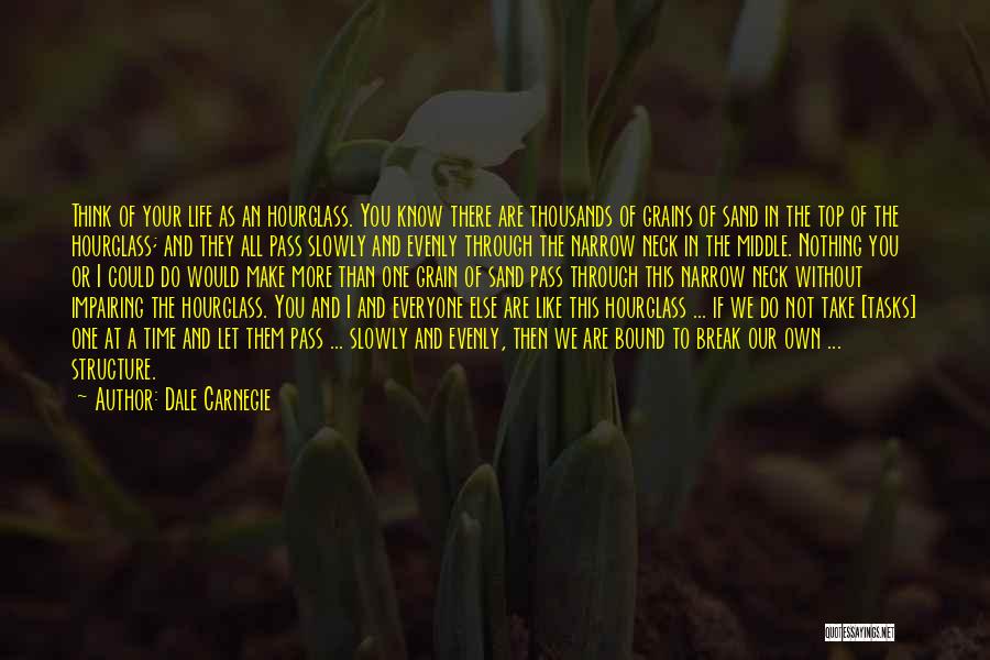 Dale Carnegie Quotes: Think Of Your Life As An Hourglass. You Know There Are Thousands Of Grains Of Sand In The Top Of