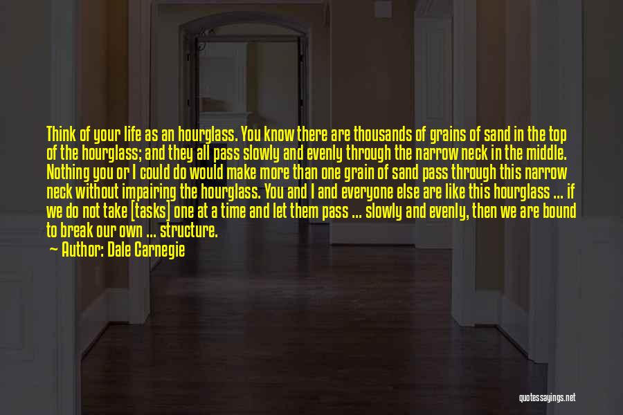 Dale Carnegie Quotes: Think Of Your Life As An Hourglass. You Know There Are Thousands Of Grains Of Sand In The Top Of