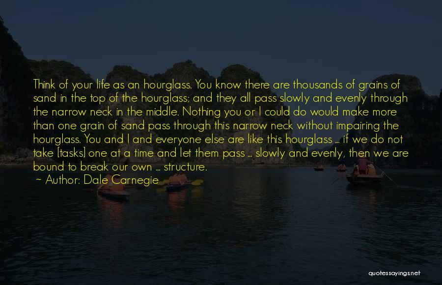 Dale Carnegie Quotes: Think Of Your Life As An Hourglass. You Know There Are Thousands Of Grains Of Sand In The Top Of