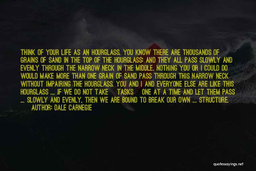 Dale Carnegie Quotes: Think Of Your Life As An Hourglass. You Know There Are Thousands Of Grains Of Sand In The Top Of