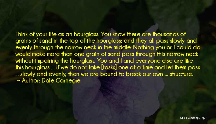 Dale Carnegie Quotes: Think Of Your Life As An Hourglass. You Know There Are Thousands Of Grains Of Sand In The Top Of
