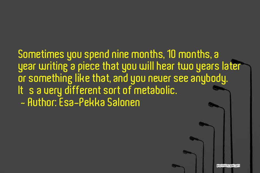 Esa-Pekka Salonen Quotes: Sometimes You Spend Nine Months, 10 Months, A Year Writing A Piece That You Will Hear Two Years Later Or