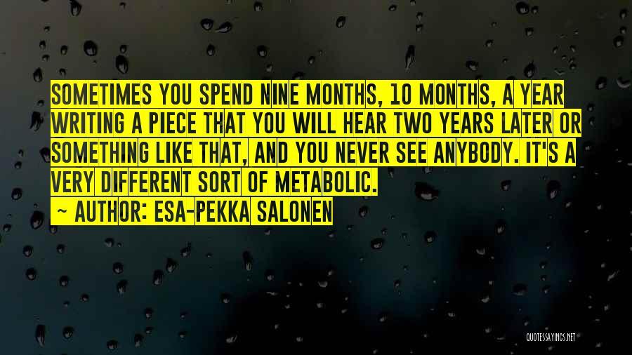 Esa-Pekka Salonen Quotes: Sometimes You Spend Nine Months, 10 Months, A Year Writing A Piece That You Will Hear Two Years Later Or