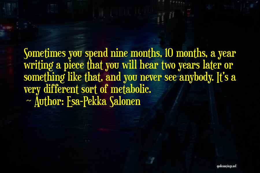 Esa-Pekka Salonen Quotes: Sometimes You Spend Nine Months, 10 Months, A Year Writing A Piece That You Will Hear Two Years Later Or