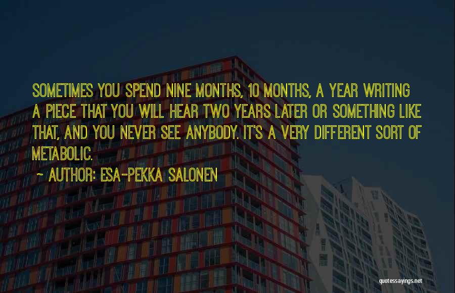 Esa-Pekka Salonen Quotes: Sometimes You Spend Nine Months, 10 Months, A Year Writing A Piece That You Will Hear Two Years Later Or