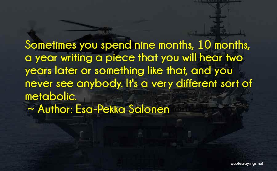 Esa-Pekka Salonen Quotes: Sometimes You Spend Nine Months, 10 Months, A Year Writing A Piece That You Will Hear Two Years Later Or