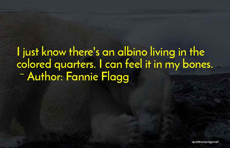 Fannie Flagg Quotes: I Just Know There's An Albino Living In The Colored Quarters. I Can Feel It In My Bones.