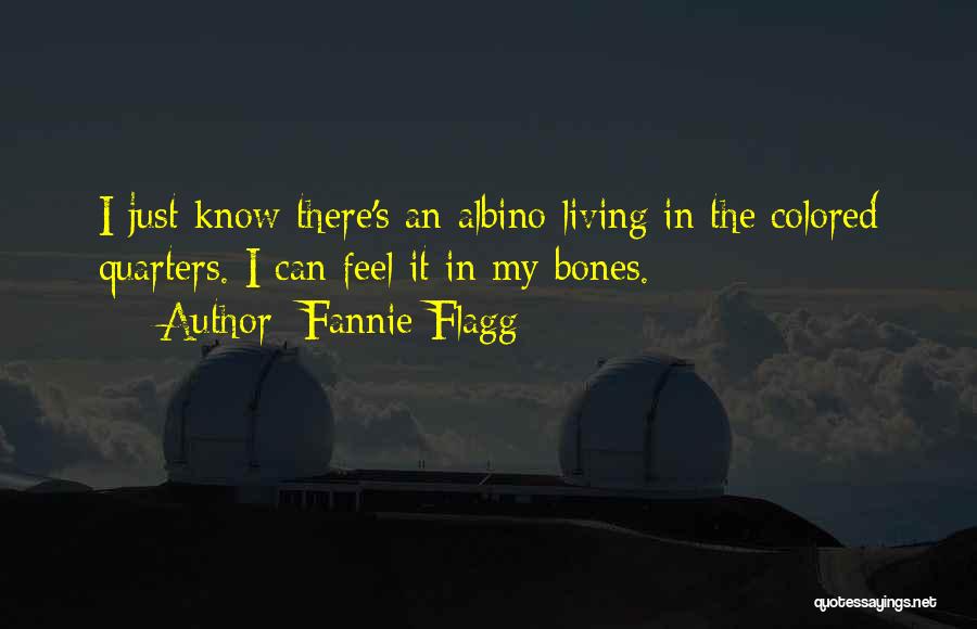 Fannie Flagg Quotes: I Just Know There's An Albino Living In The Colored Quarters. I Can Feel It In My Bones.