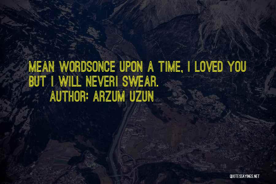 Arzum Uzun Quotes: Mean Wordsonce Upon A Time, I Loved You But I Will Neveri Swear.