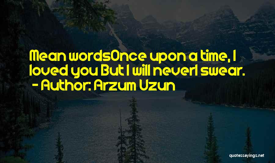 Arzum Uzun Quotes: Mean Wordsonce Upon A Time, I Loved You But I Will Neveri Swear.