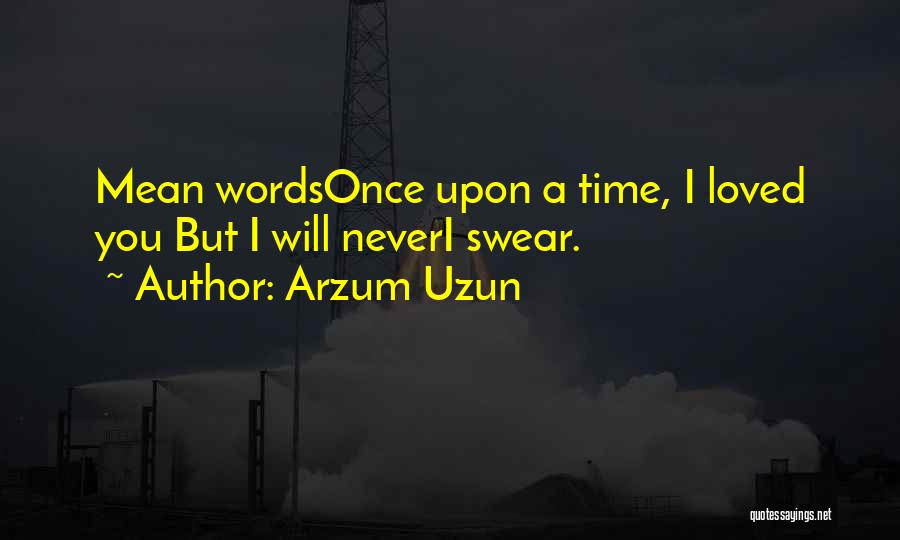 Arzum Uzun Quotes: Mean Wordsonce Upon A Time, I Loved You But I Will Neveri Swear.