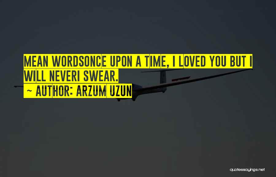 Arzum Uzun Quotes: Mean Wordsonce Upon A Time, I Loved You But I Will Neveri Swear.