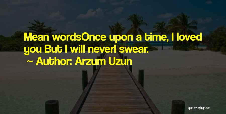 Arzum Uzun Quotes: Mean Wordsonce Upon A Time, I Loved You But I Will Neveri Swear.