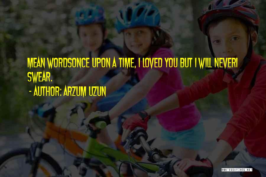 Arzum Uzun Quotes: Mean Wordsonce Upon A Time, I Loved You But I Will Neveri Swear.