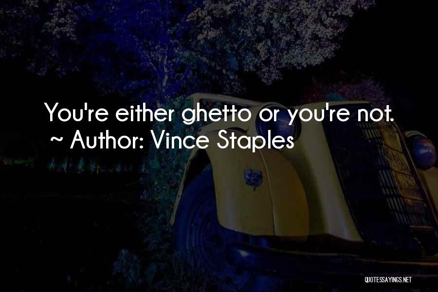 Vince Staples Quotes: You're Either Ghetto Or You're Not.