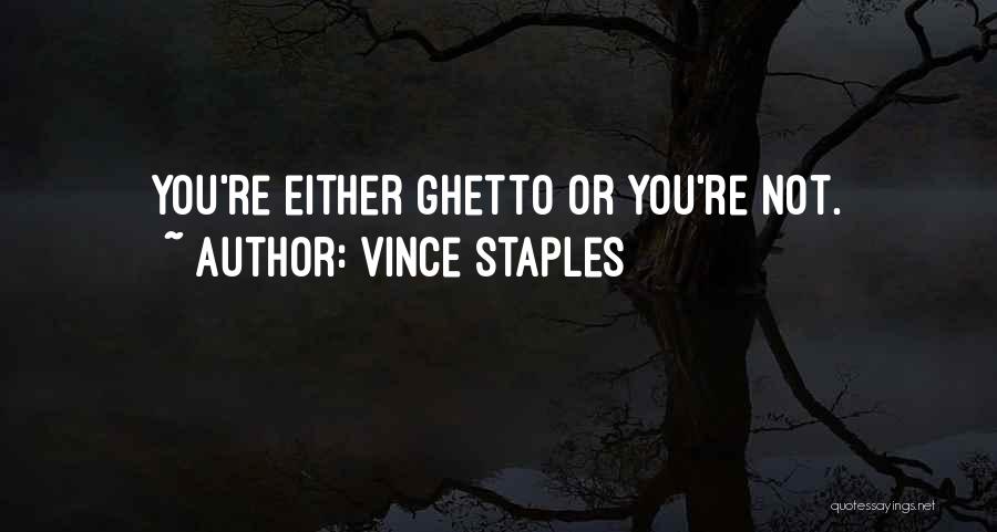 Vince Staples Quotes: You're Either Ghetto Or You're Not.